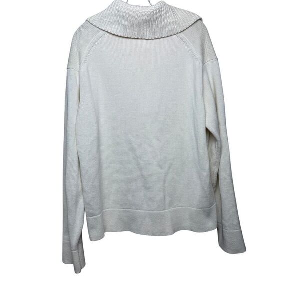 SAMSØE SAMSØE Hailey Polo Sweater – Antique White Knit Top, Women’s Size M - Picture 7 of 10